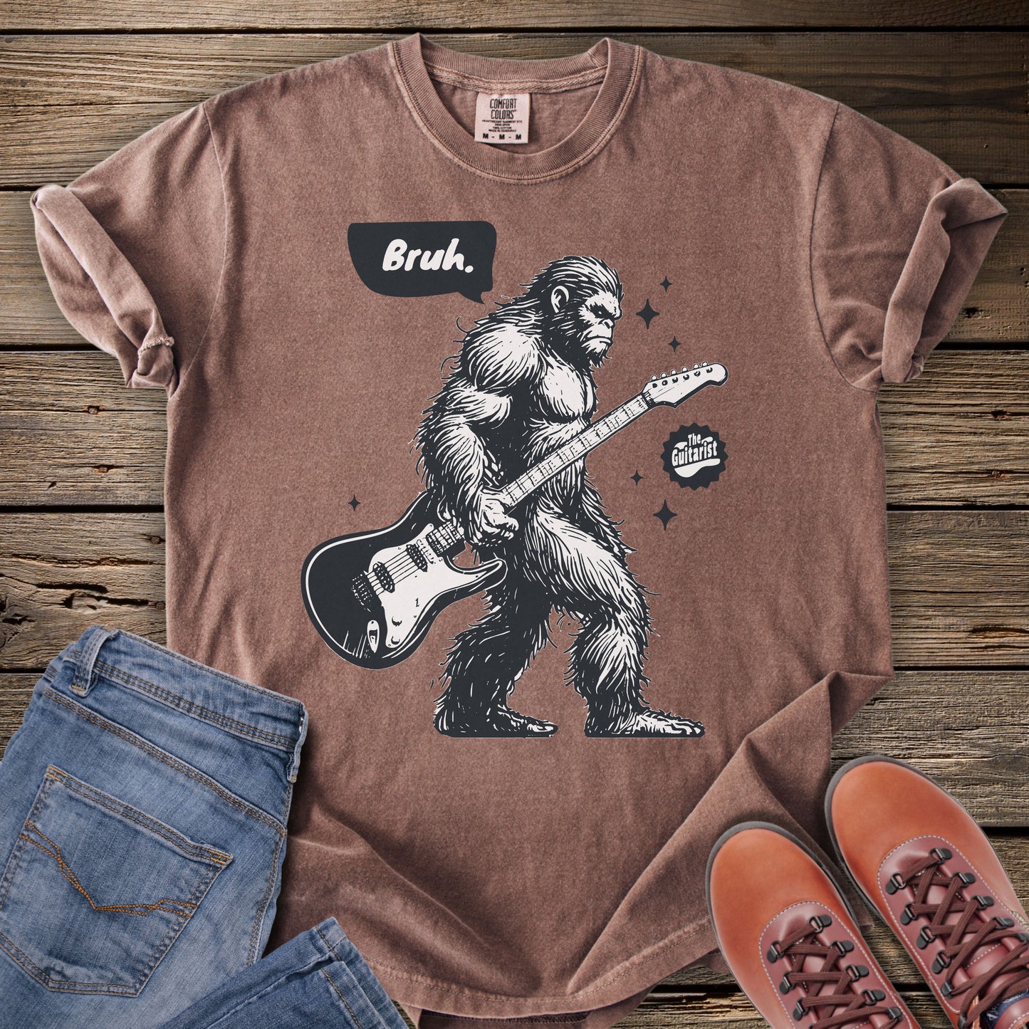 Bruh Sasquatch Guitar T-Shirt