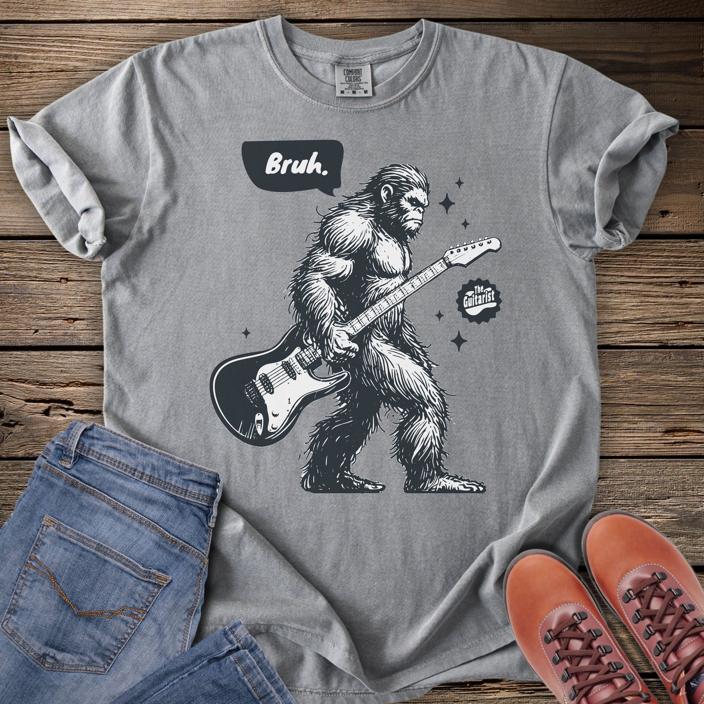 Bruh Sasquatch Guitar T-Shirt