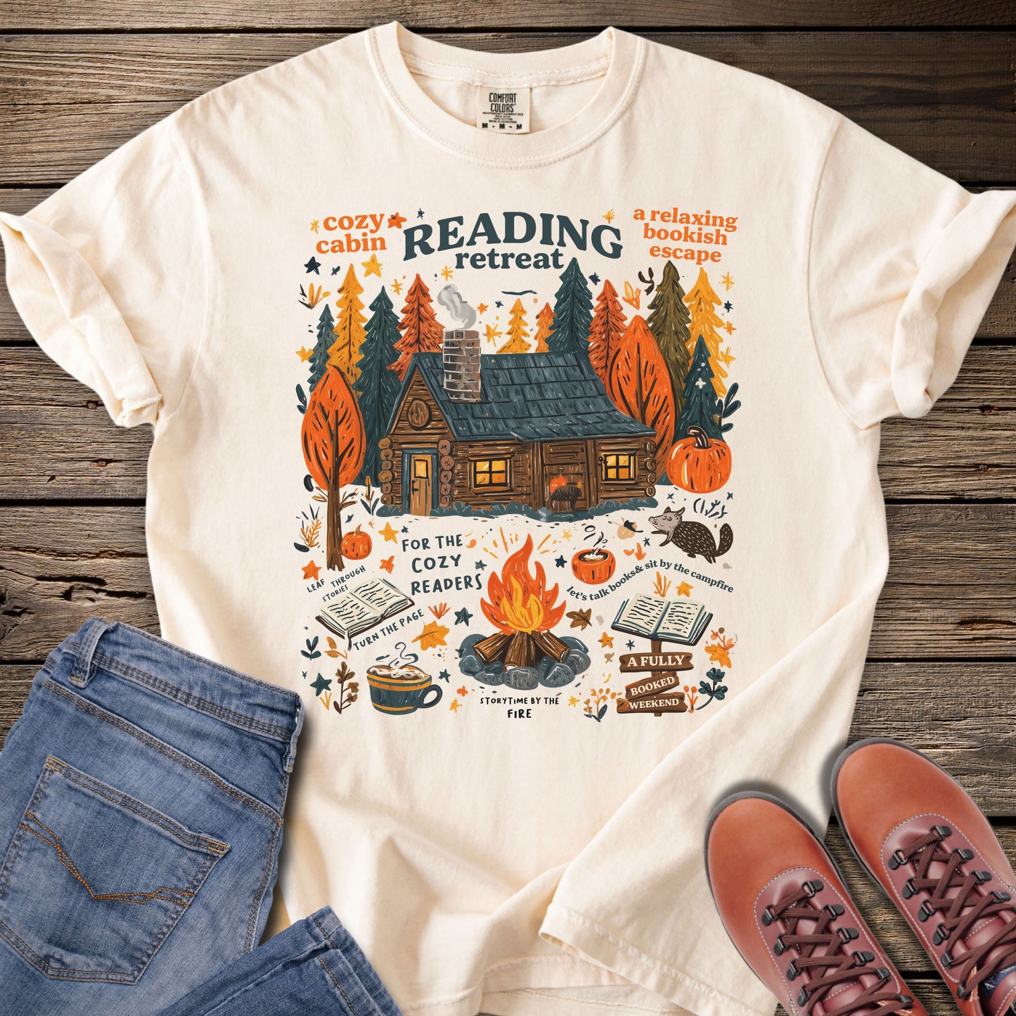 Cozy Cabin Reading Retreat T‑Shirt