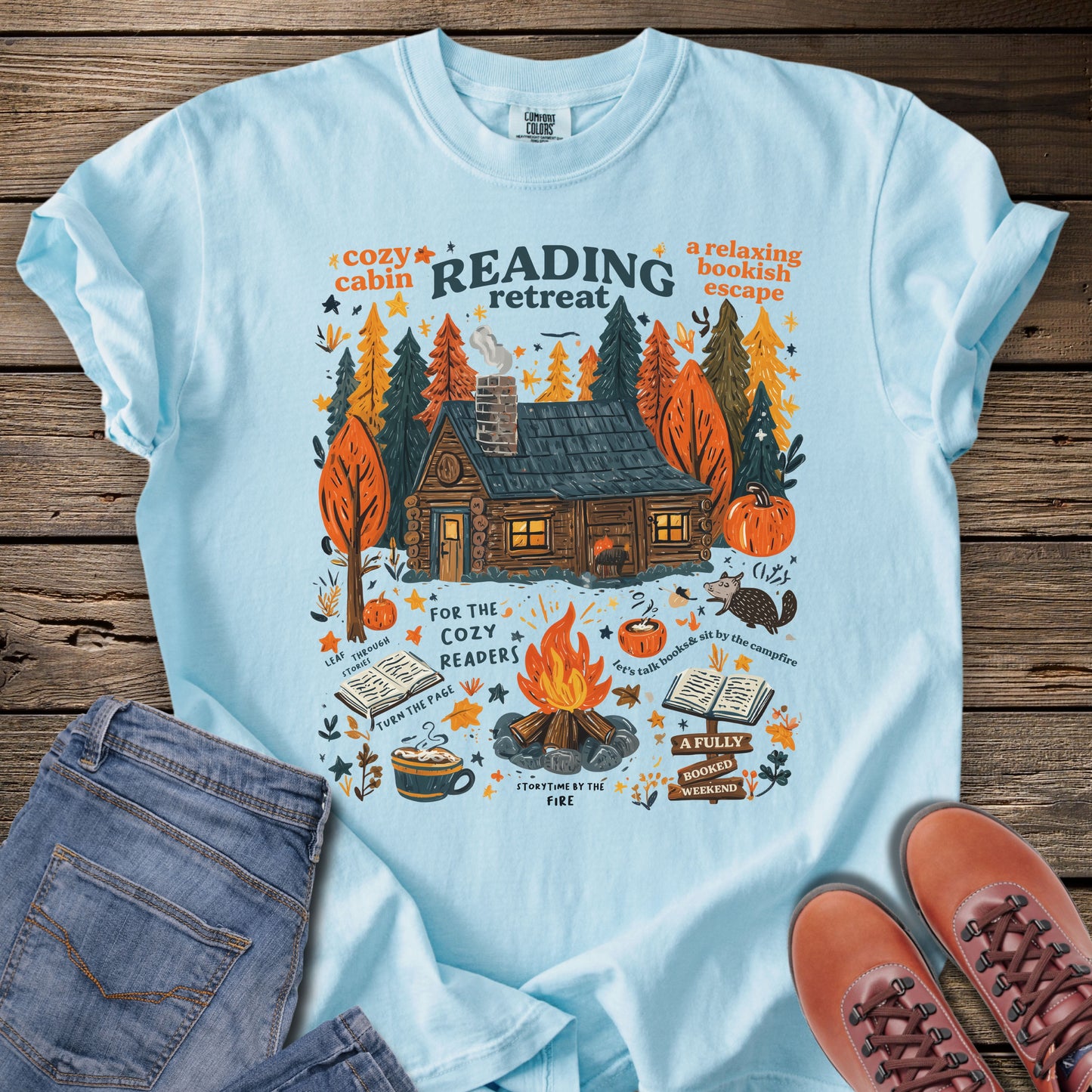 Cozy Cabin Reading Retreat T‑Shirt