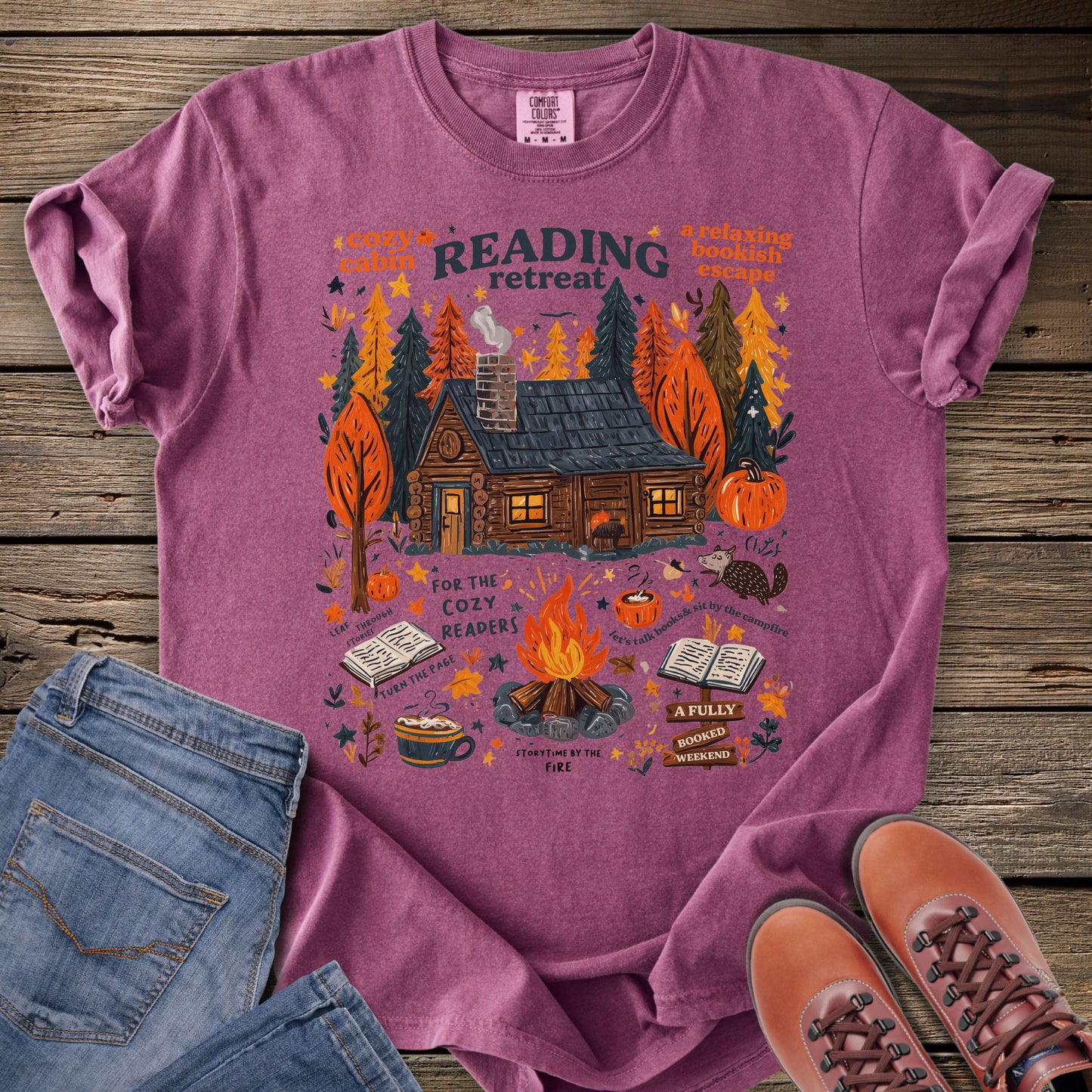Cozy Cabin Reading Retreat T‑Shirt