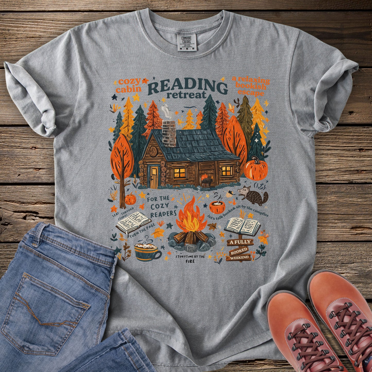 Cozy Cabin Reading Retreat T‑Shirt