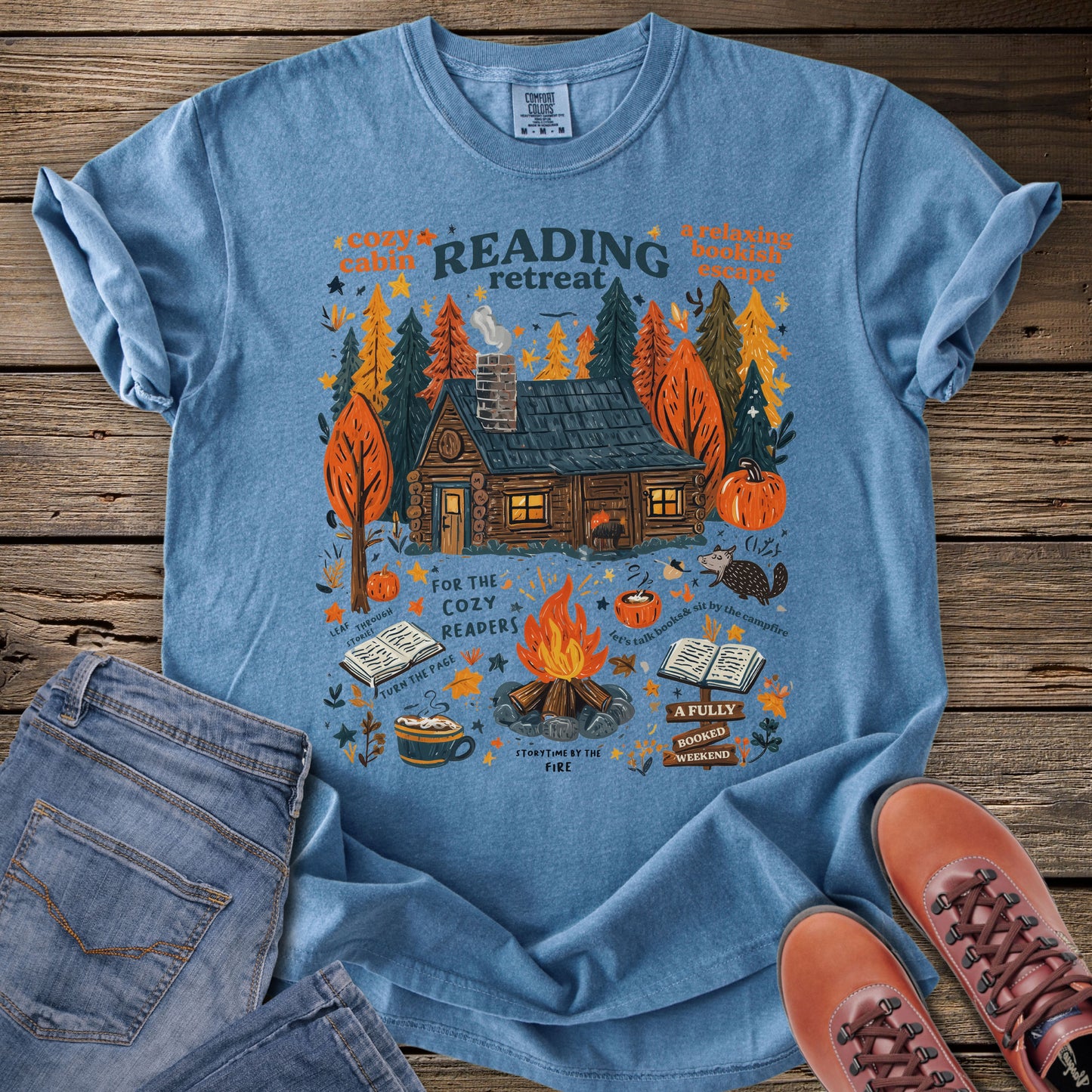 Cozy Cabin Reading Retreat T‑Shirt