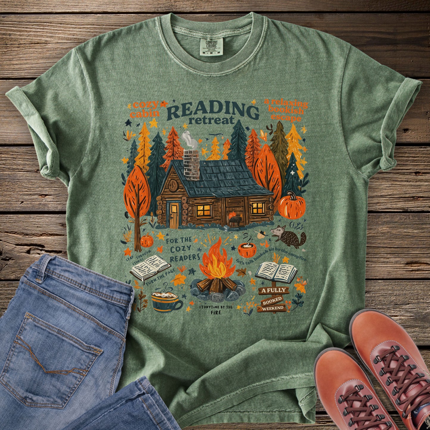 Cozy Cabin Reading Retreat T‑Shirt