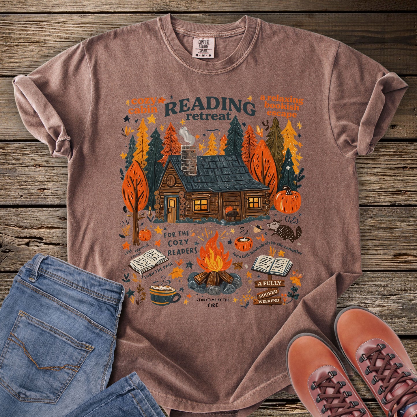 Cozy Cabin Reading Retreat T‑Shirt