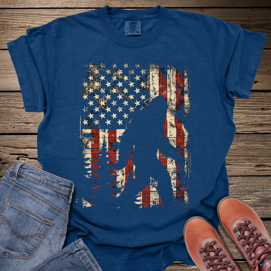 American Flag Bigfoot T-Shirt
