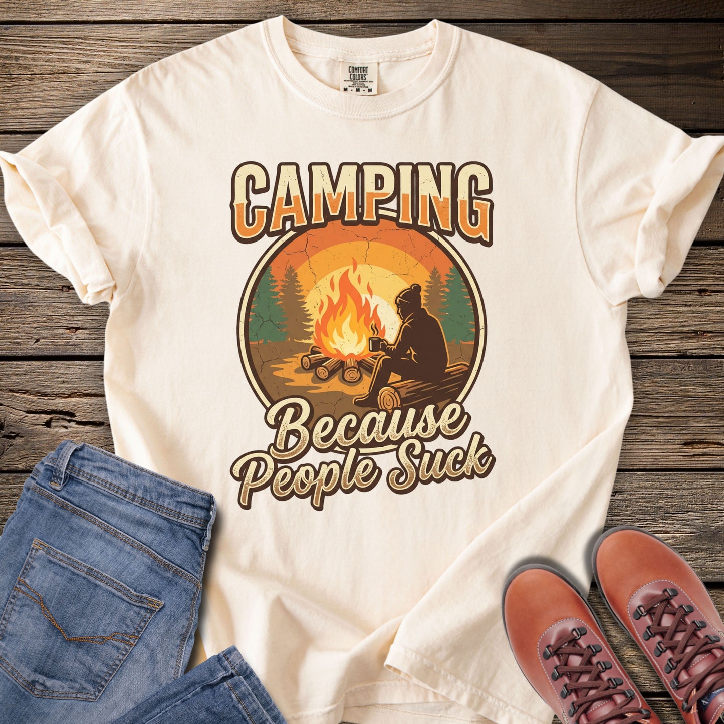 Camping Because People Suck T‑Shirt