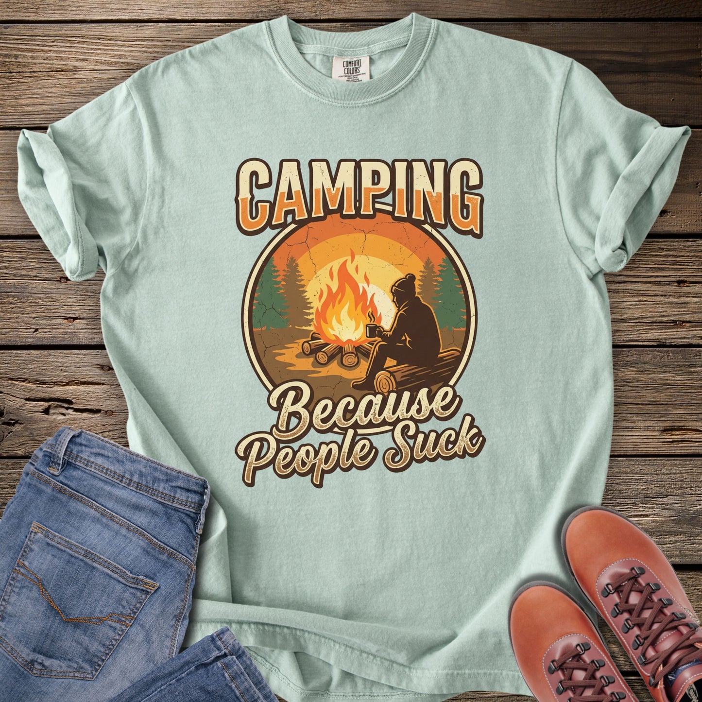 Camping Because People Suck T‑Shirt