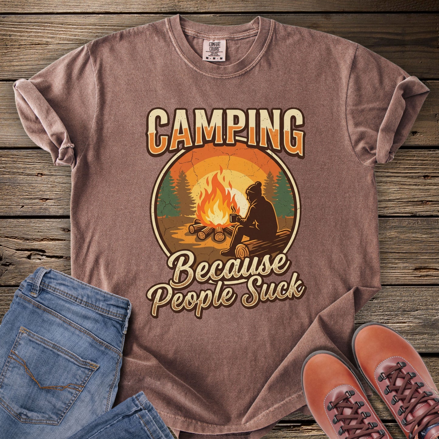 Camping Because People Suck T‑Shirt