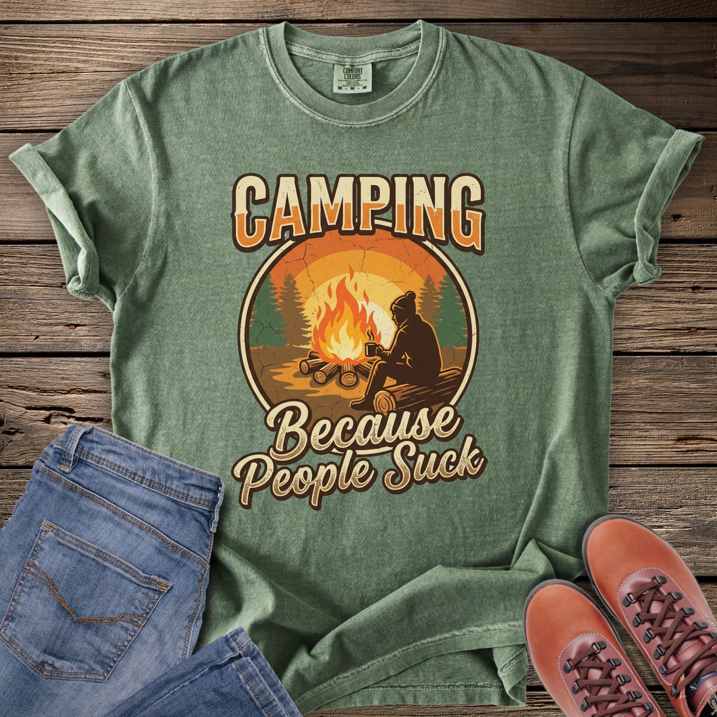 Camping Because People Suck T‑Shirt