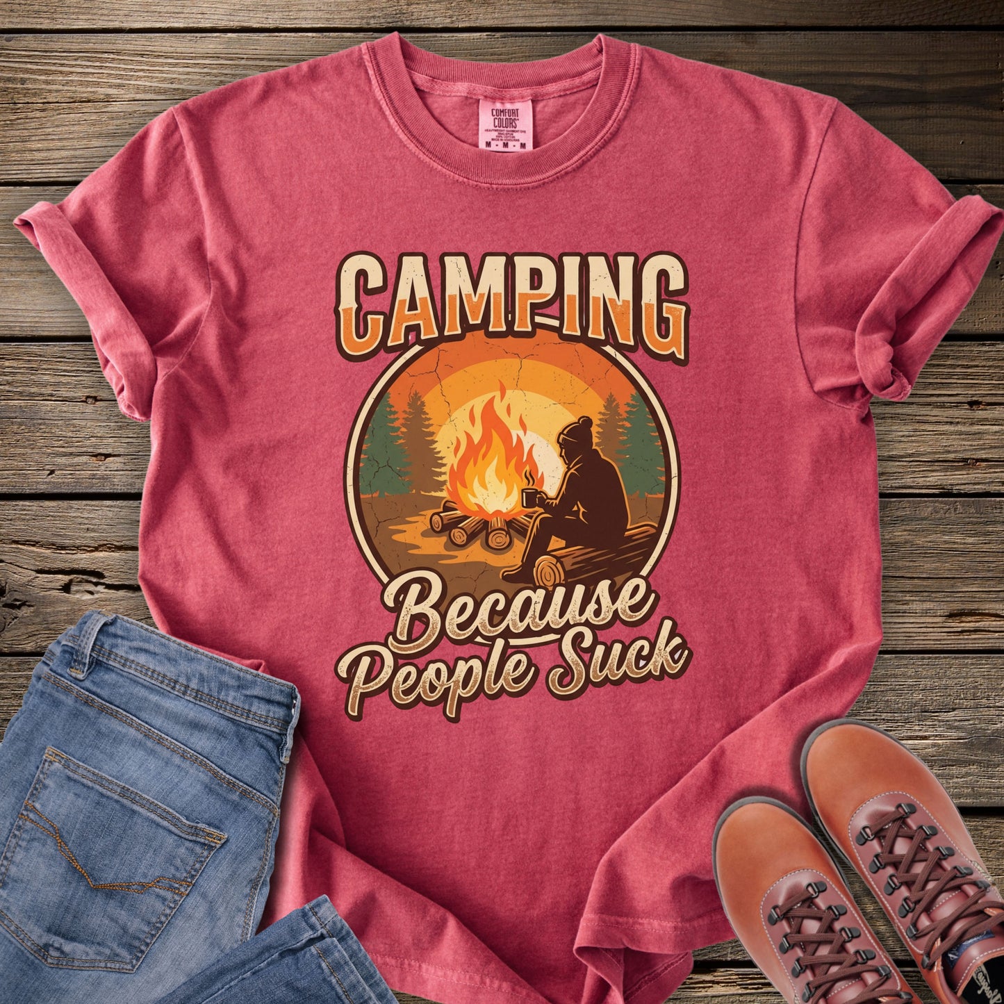 Camping Because People Suck T‑Shirt