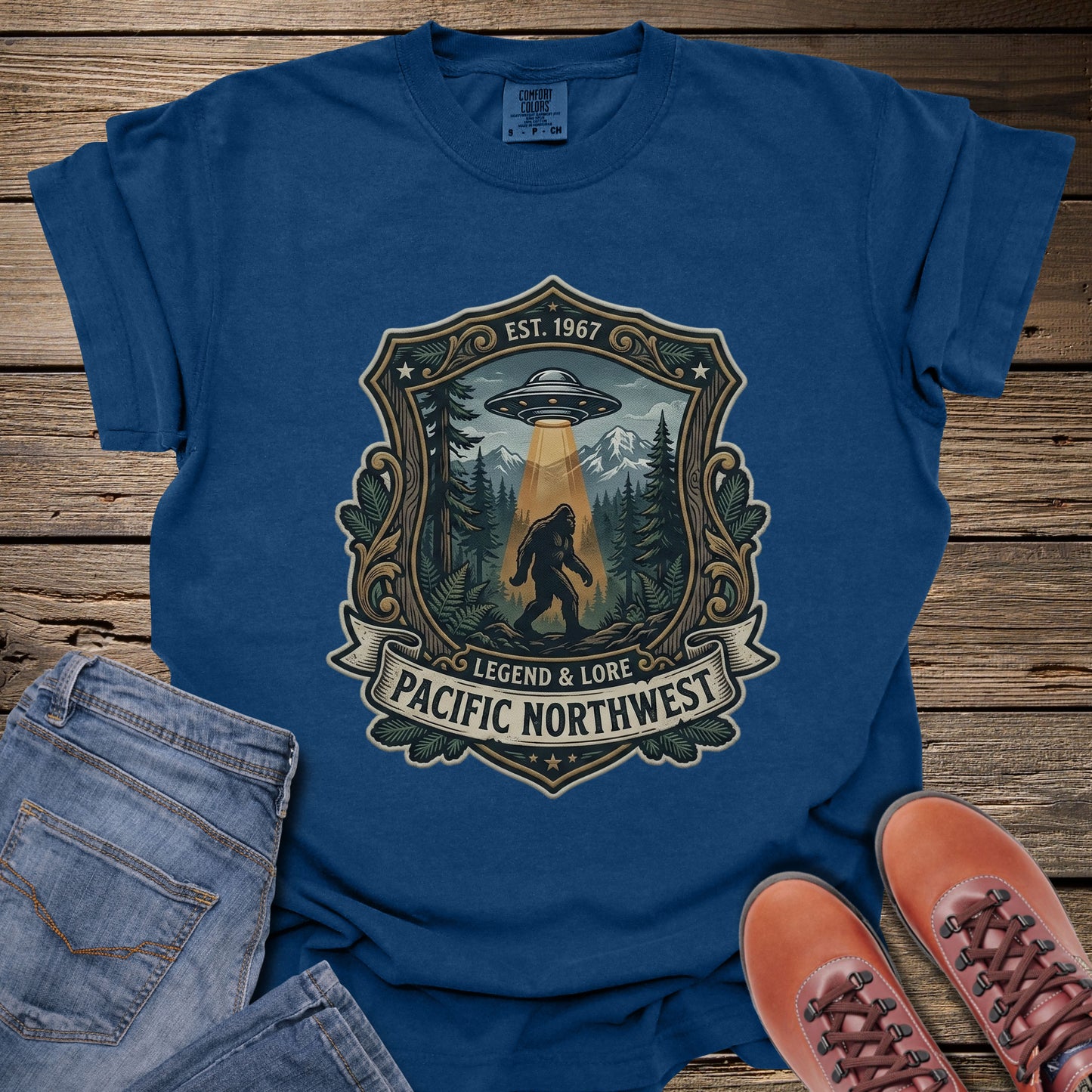 Pacific Northwest Sasquatch & UFO T-Shirt