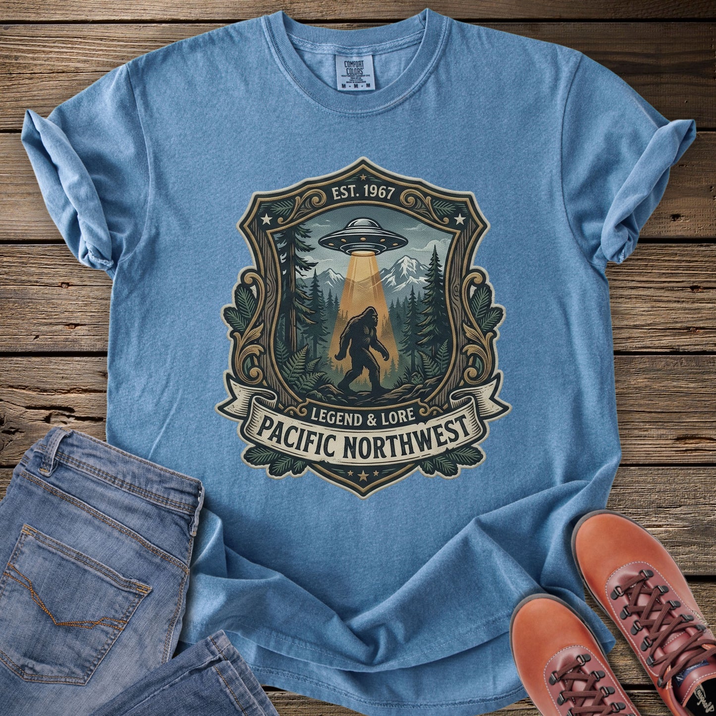 Pacific Northwest Sasquatch & UFO T-Shirt