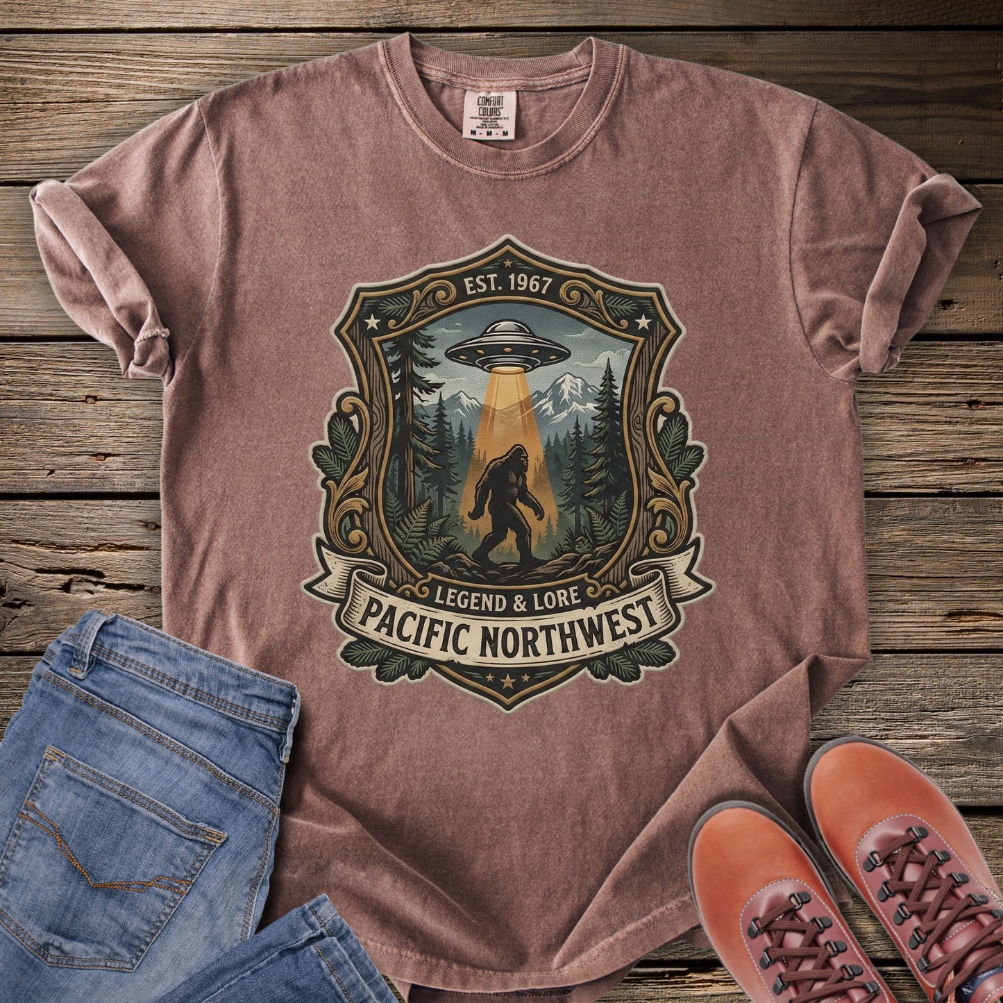 Pacific Northwest Sasquatch & UFO T-Shirt