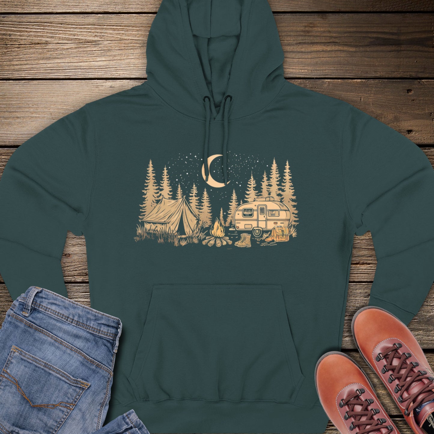 Camping Night Premium Hoodie