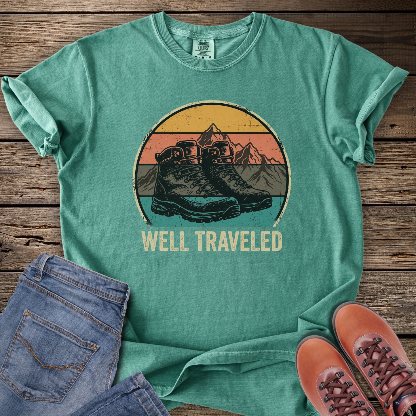 Well Traveled Hiking Boots T-Shirt