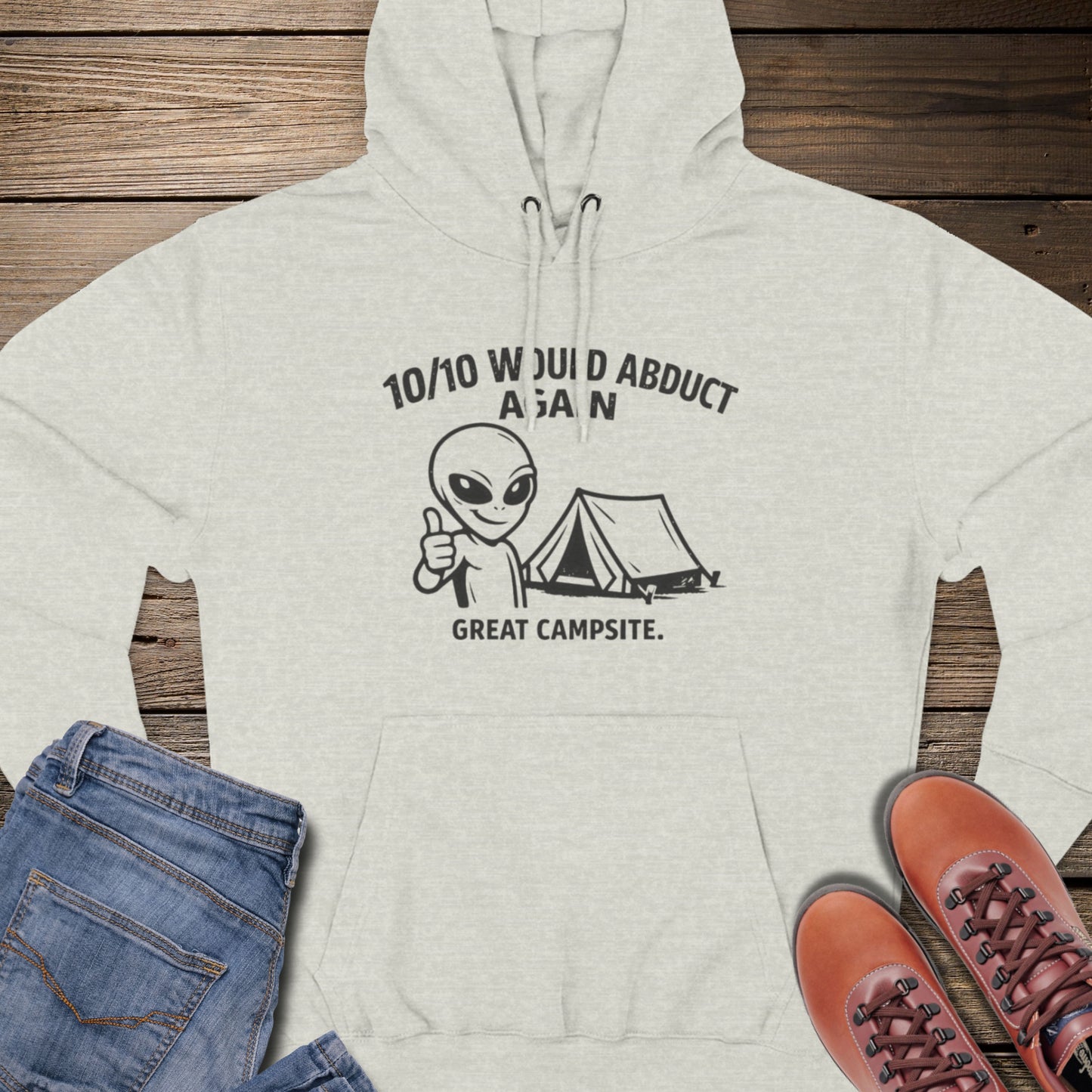 Alien Camping Premium Hoodie
