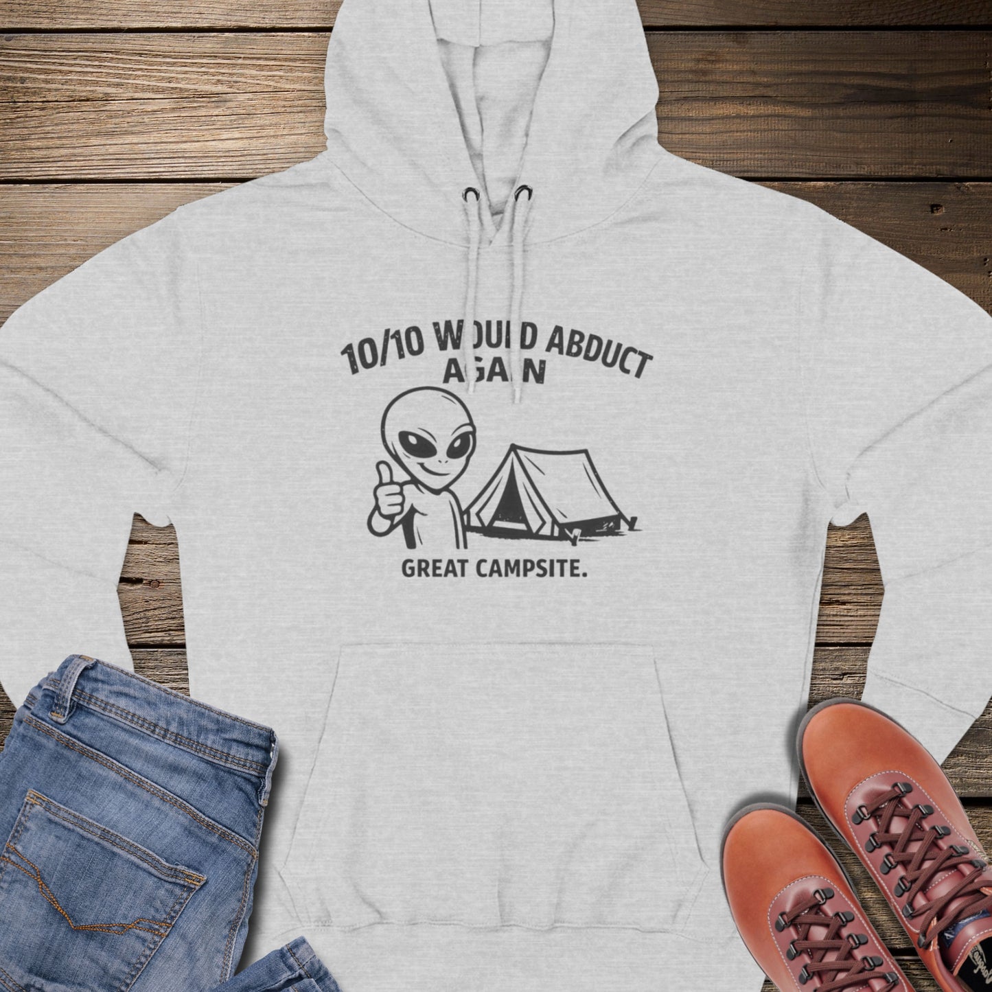 Alien Camping Premium Hoodie