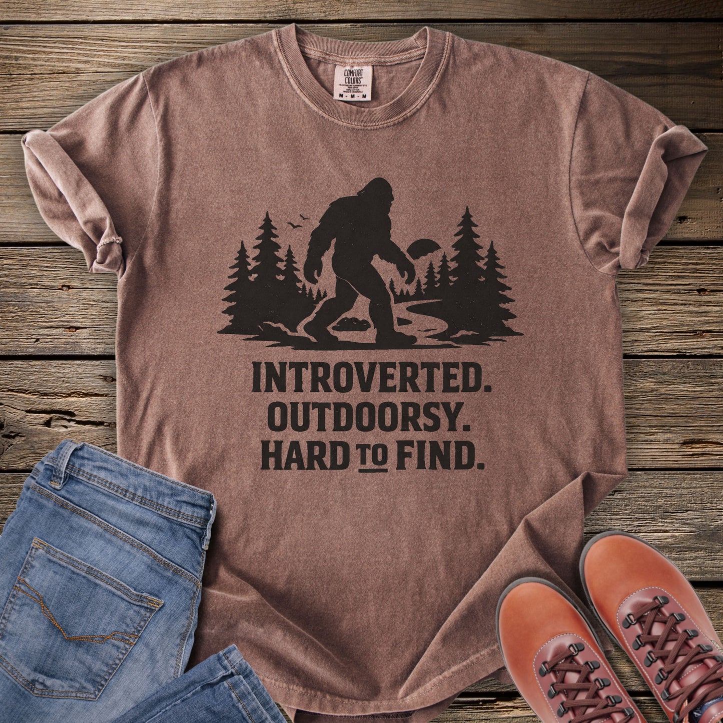 Introverted Outdoorsy Bifgoot T-Shirt