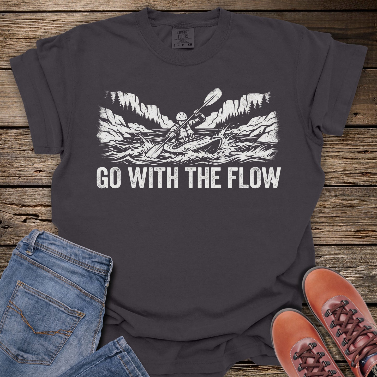 Go With The Flow Kayak T-Shirt
