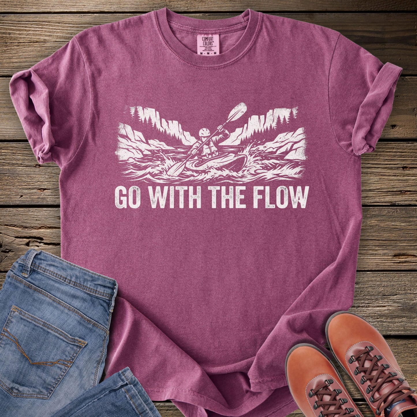 Go With The Flow Kayak T-Shirt