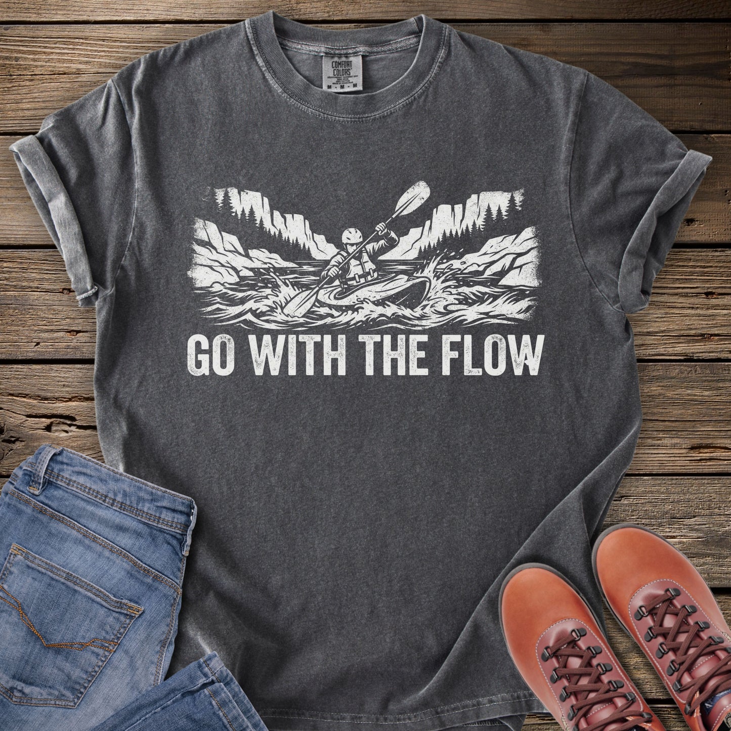 Go With The Flow Kayak T-Shirt