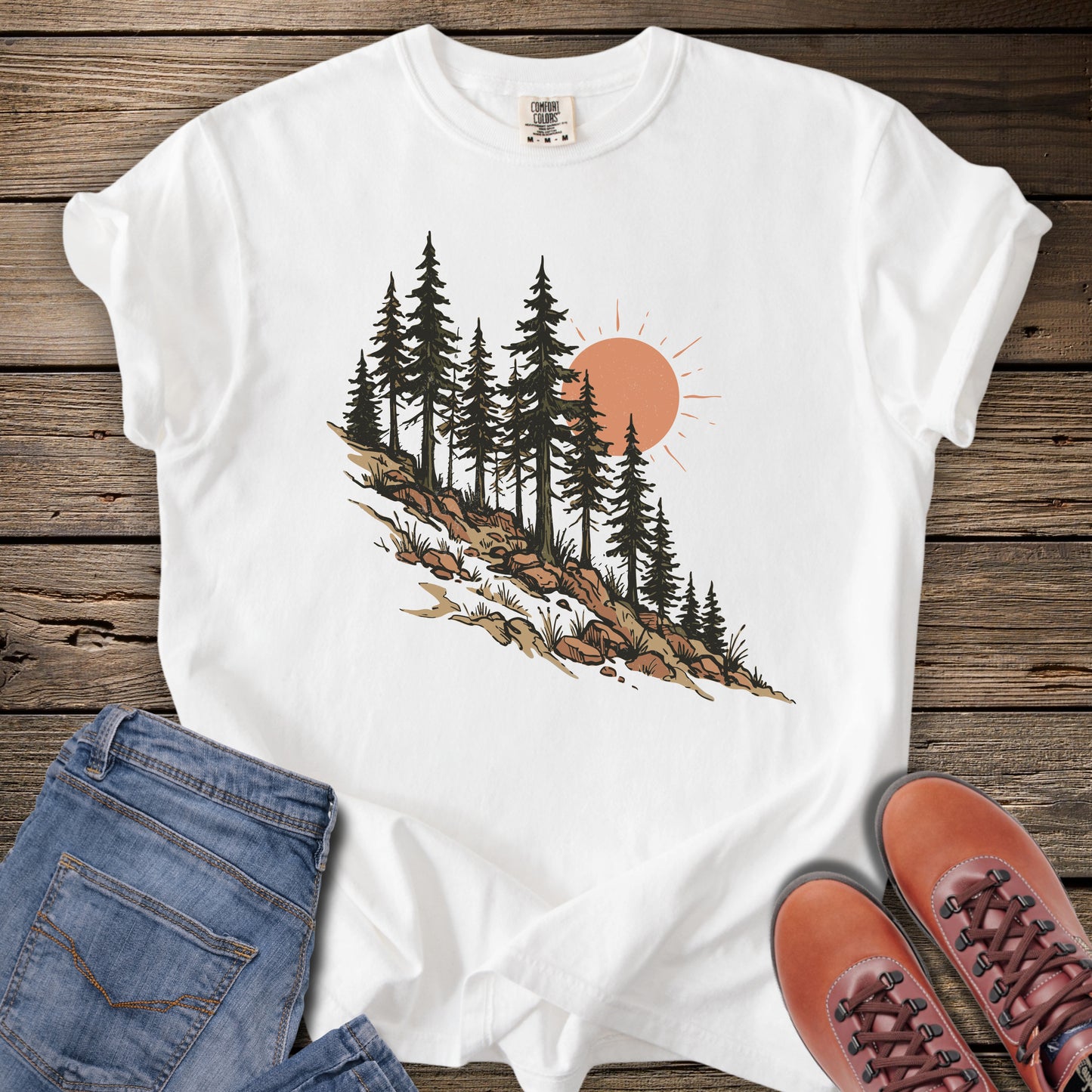 Pine Forest Sunset T‑Shirt