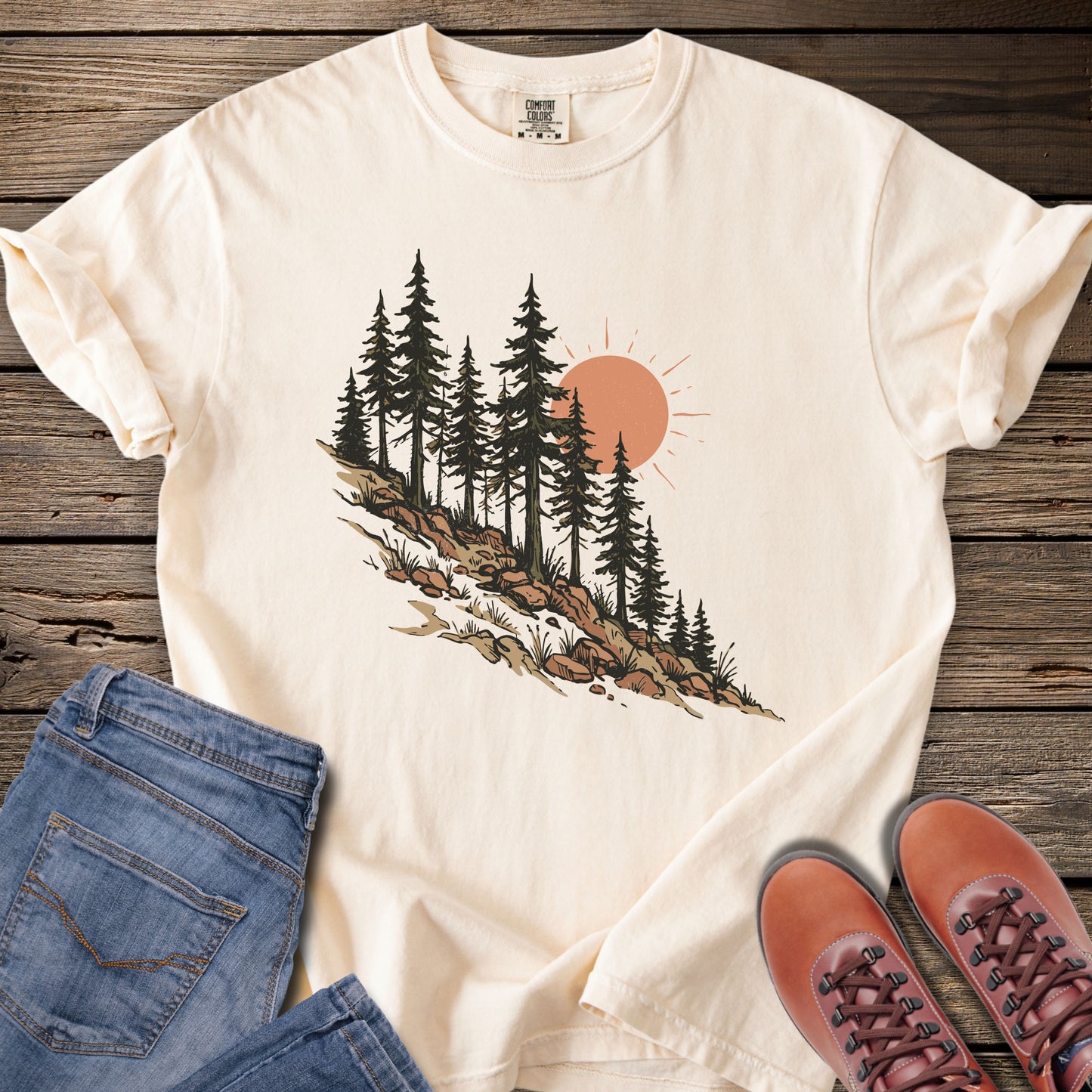 Pine Forest Sunset T‑Shirt
