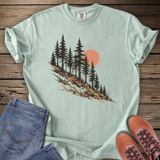 Pine Forest Sunset T‑Shirt