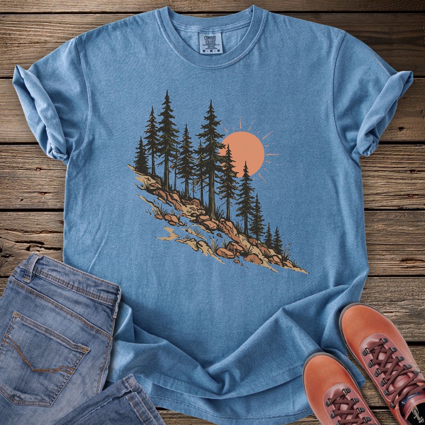Pine Forest Sunset T‑Shirt