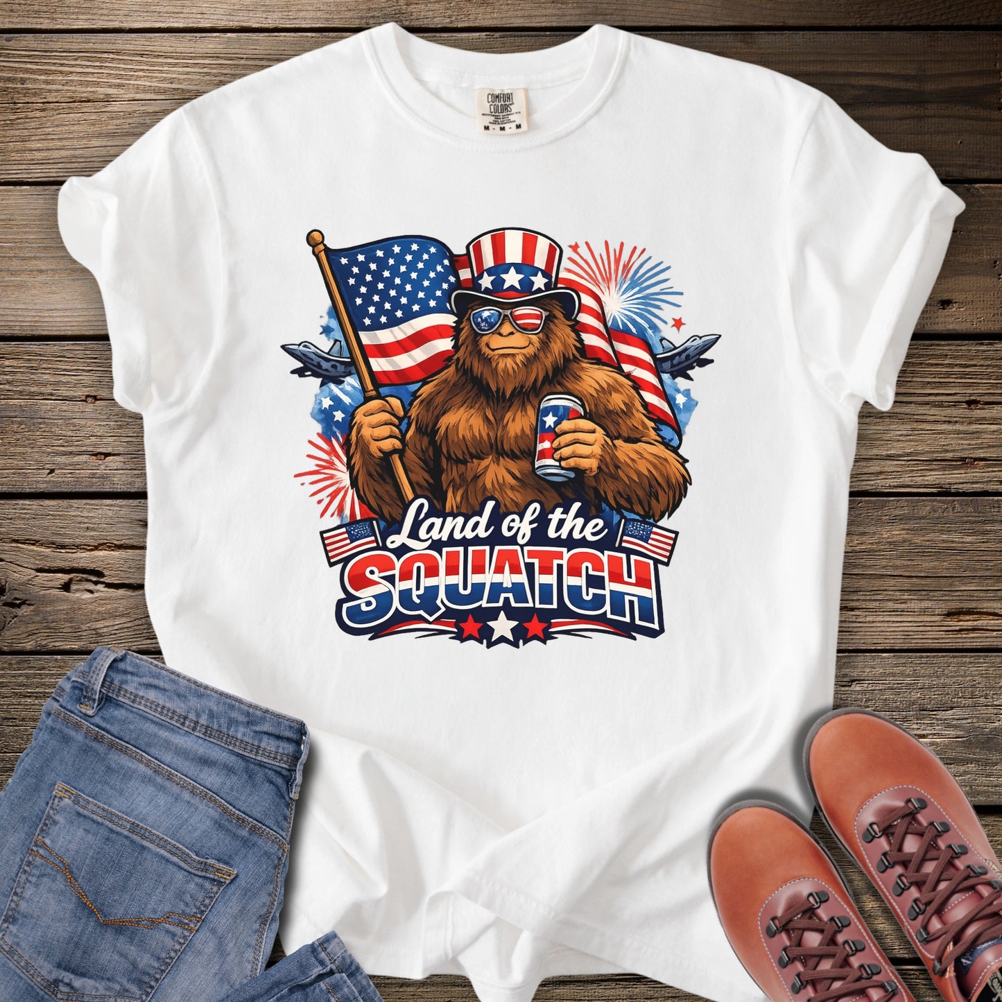 Patriotic Land of the Squatch T-Shirt