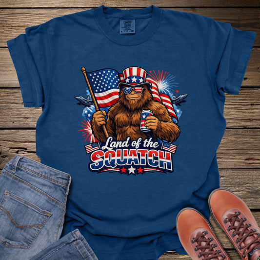 Patriotic Land of the Squatch T-Shirt
