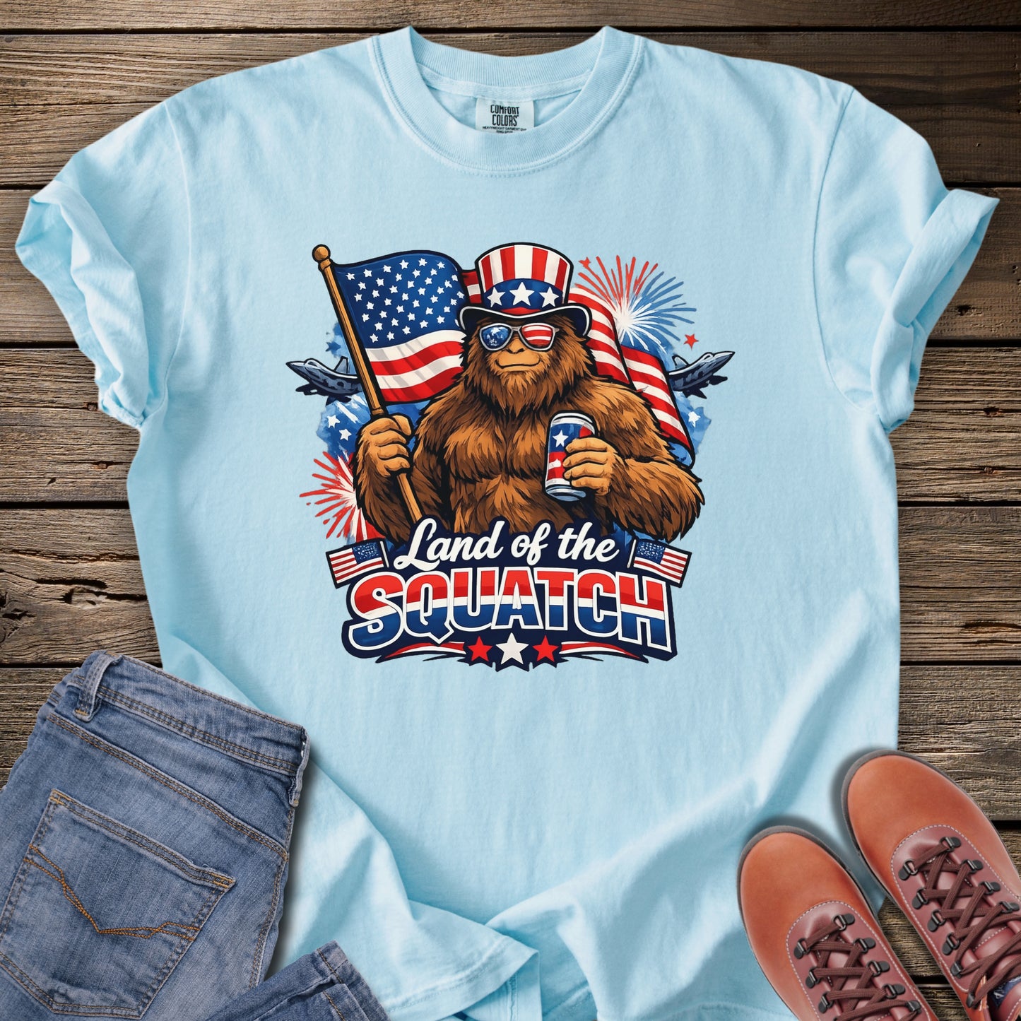 Patriotic Land of the Squatch T-Shirt