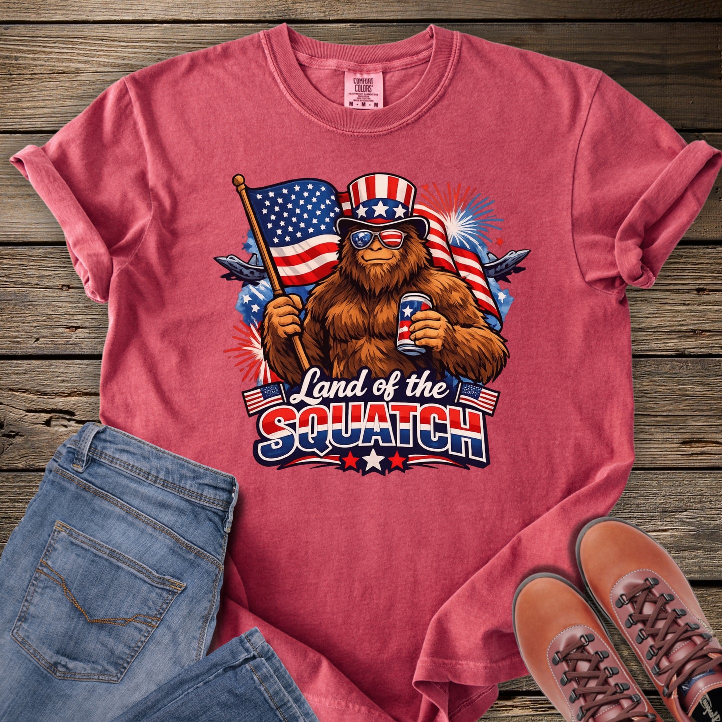 Patriotic Land of the Squatch T-Shirt