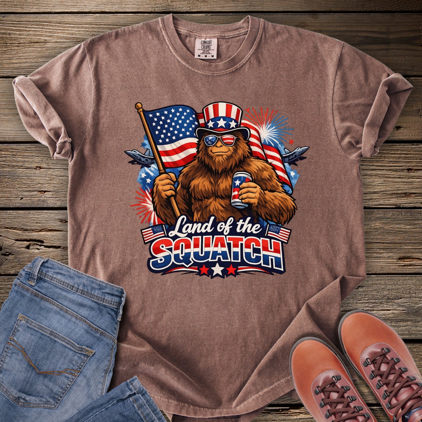 Patriotic Land of the Squatch T-Shirt