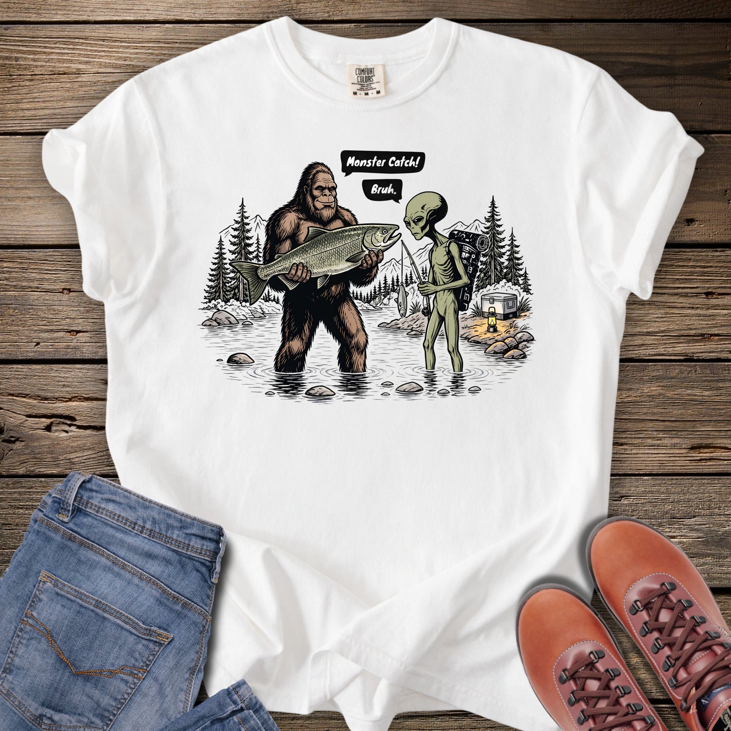 Sasquatch & Alien 'Monster Catch' T-Shirt
