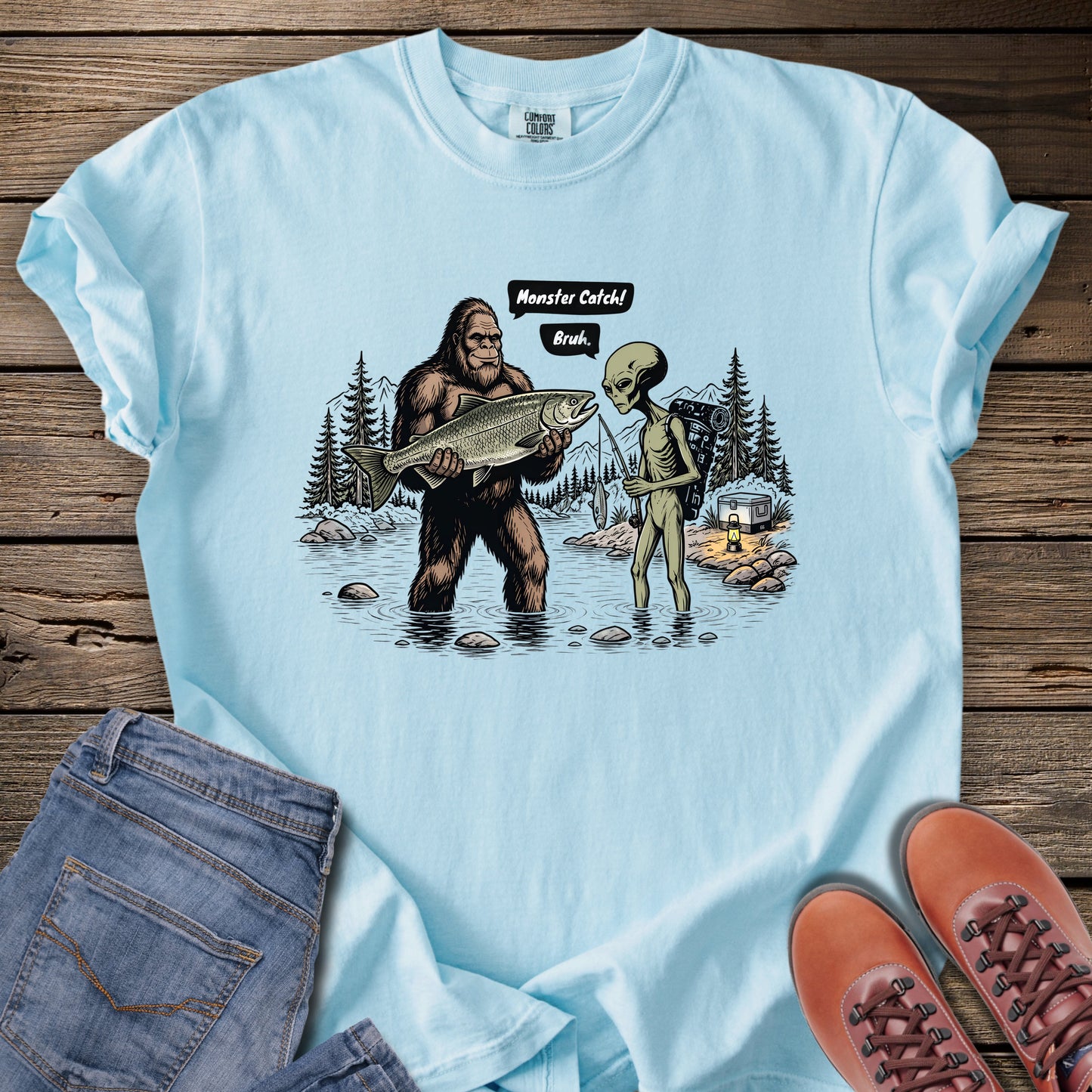 Sasquatch & Alien 'Monster Catch' T-Shirt