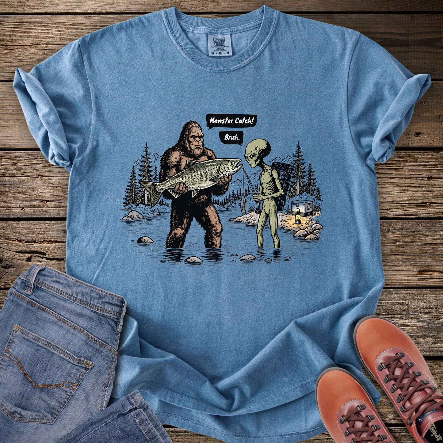 Sasquatch & Alien 'Monster Catch' T-Shirt