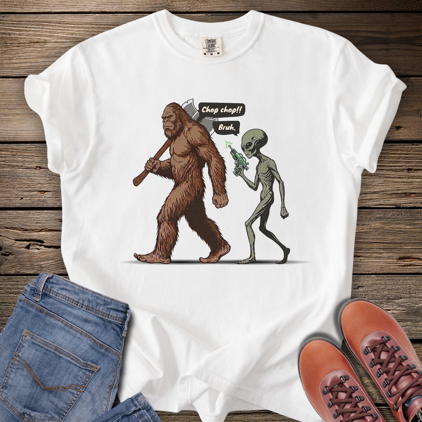 Sasquatch & Alien Chop Chop T-Shirt