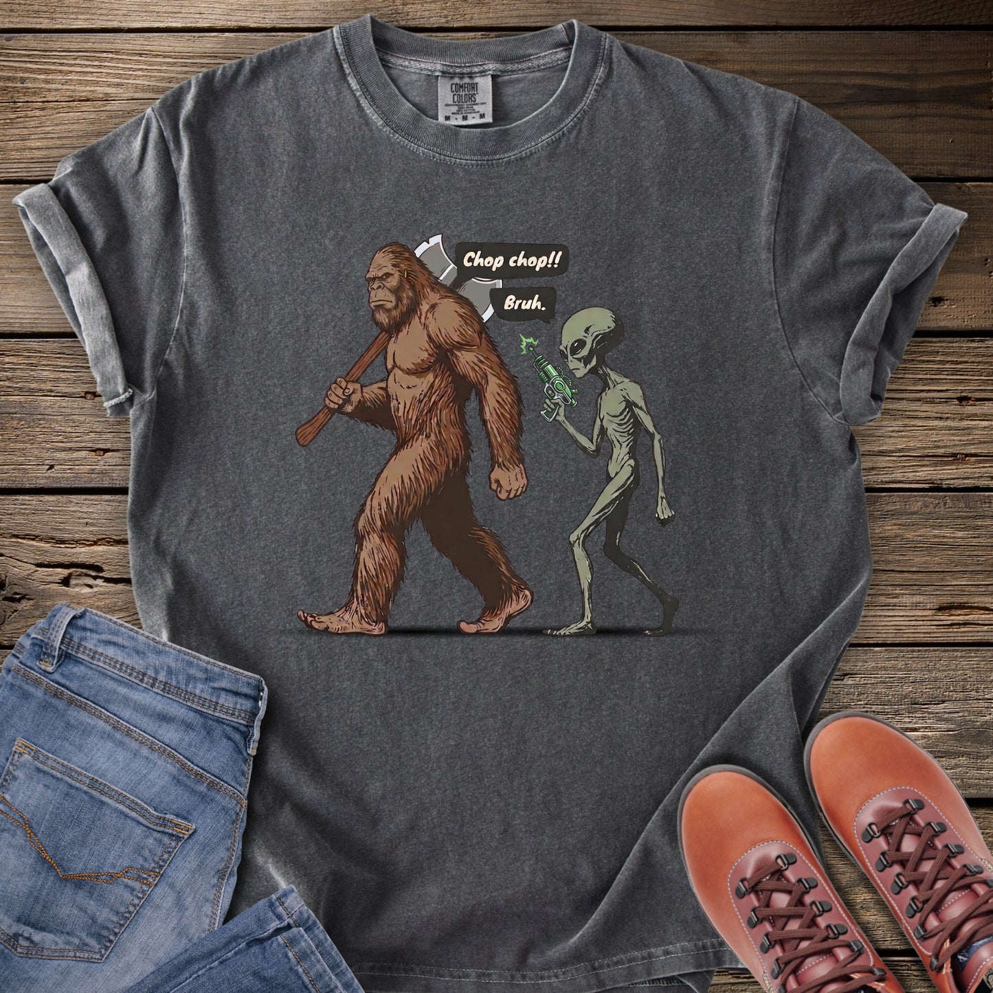 Sasquatch & Alien Chop Chop T-Shirt