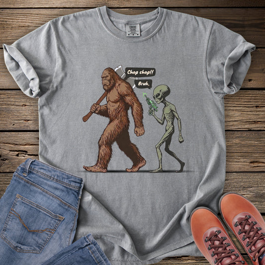 Sasquatch & Alien Chop Chop T-Shirt