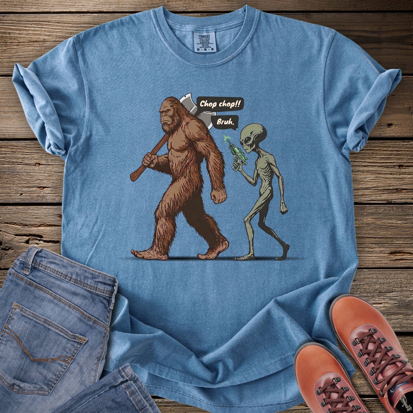 Sasquatch & Alien Chop Chop T-Shirt