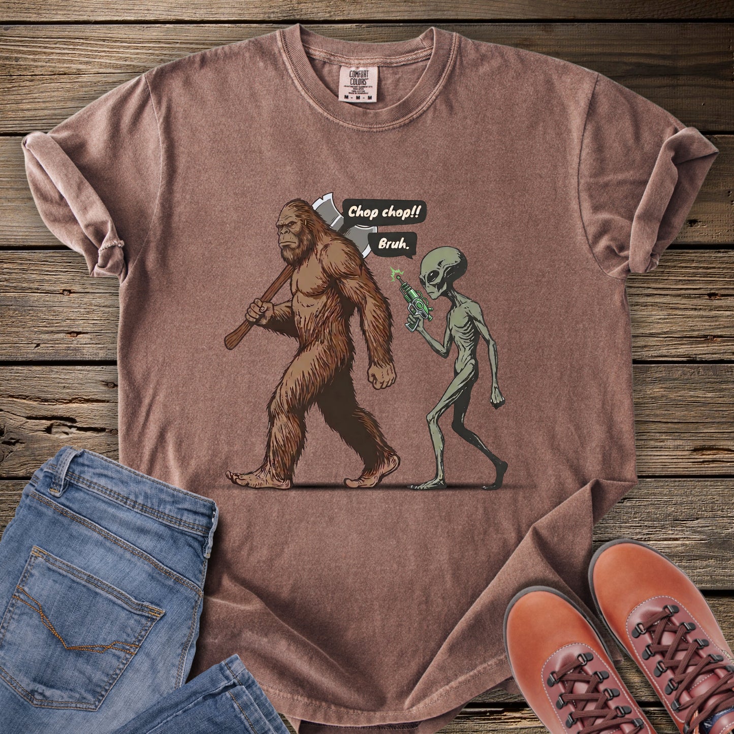 Sasquatch & Alien Chop Chop T-Shirt