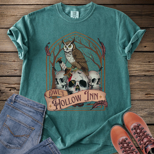 Owl's Hollow Inn Skull & Owl T-Shirt