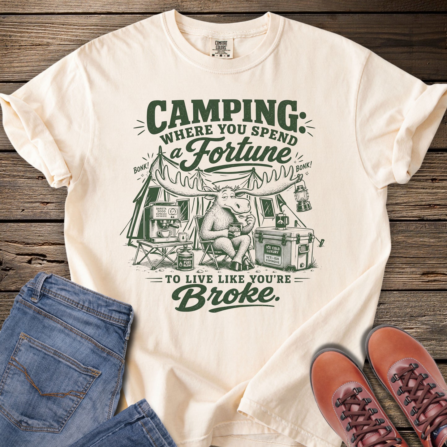 Camping Humor Moose T-Shirt
