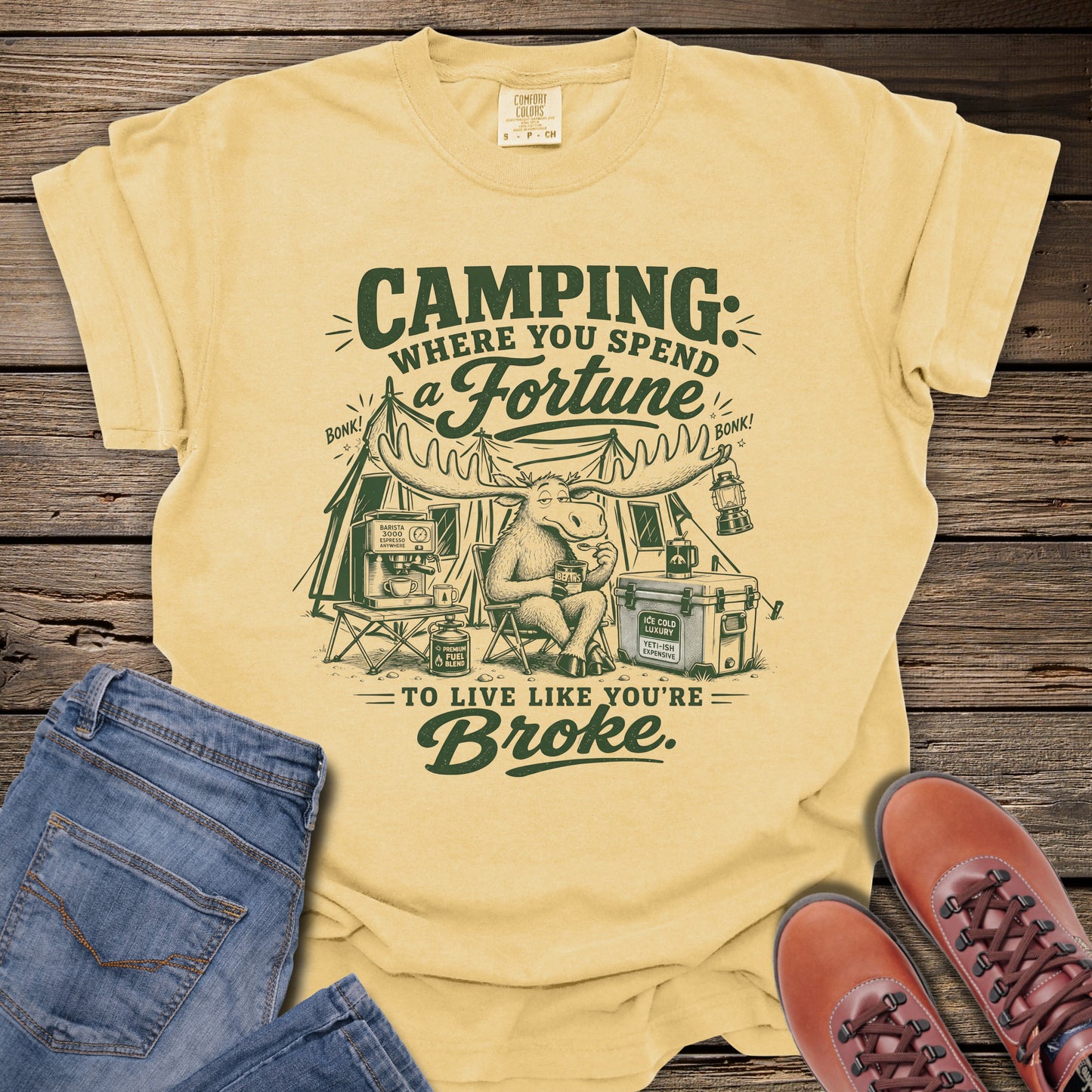 Camping Humor Moose T-Shirt
