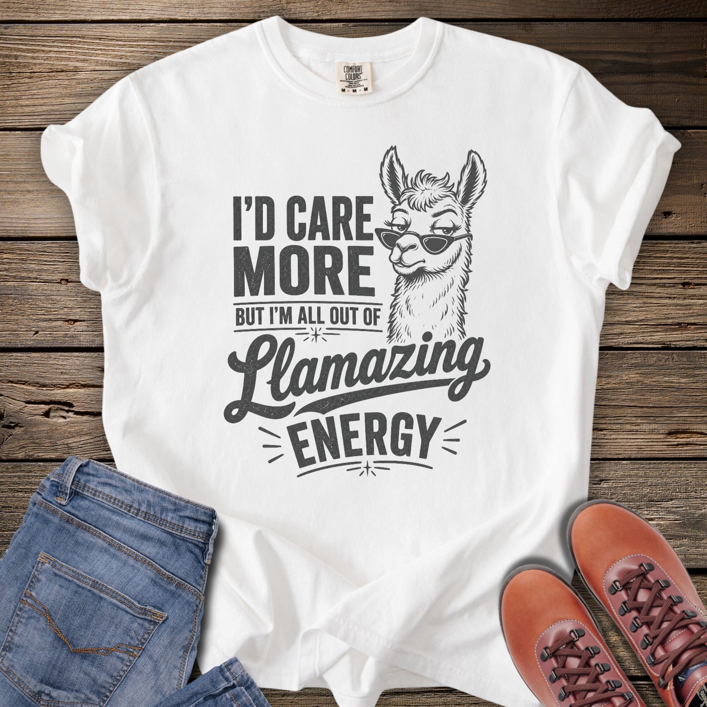 I'd Care More Llamazing Energy T-Shirt