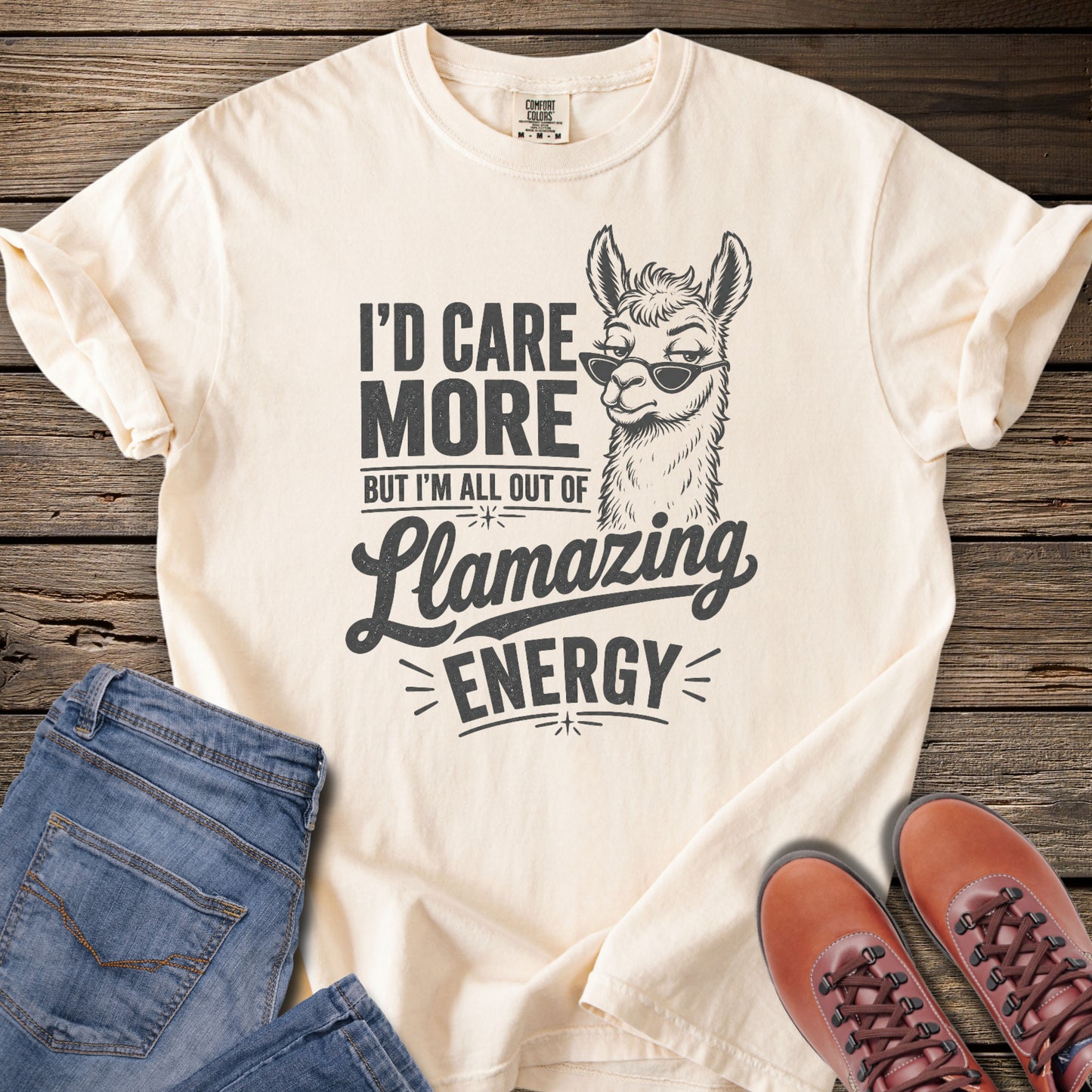 I'd Care More Llamazing Energy T-Shirt