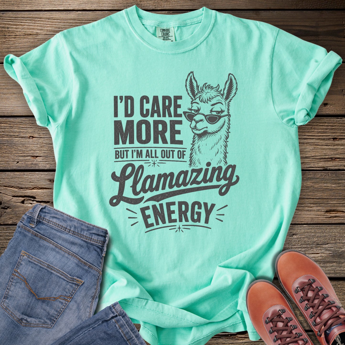 I'd Care More Llamazing Energy T-Shirt