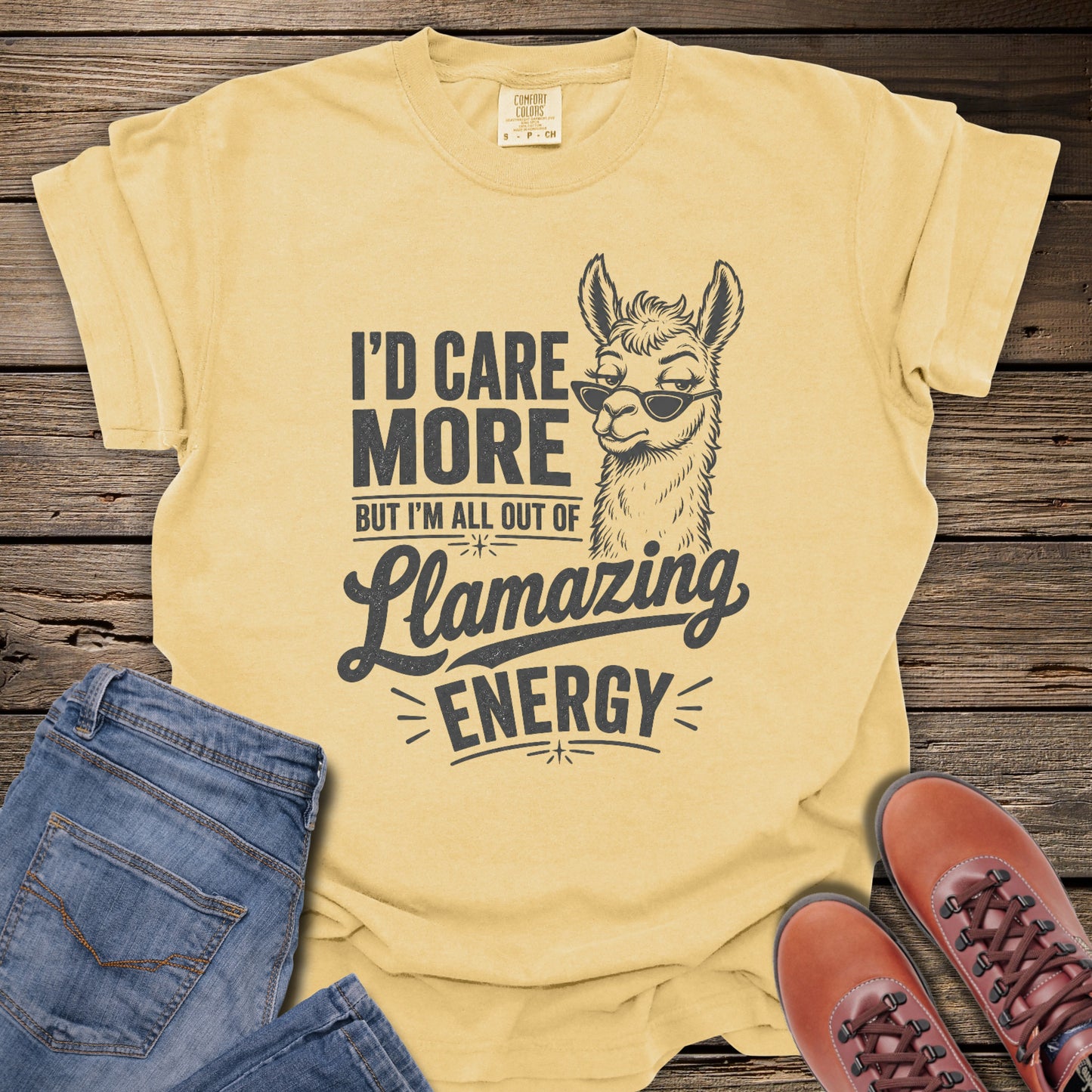I'd Care More Llamazing Energy T-Shirt